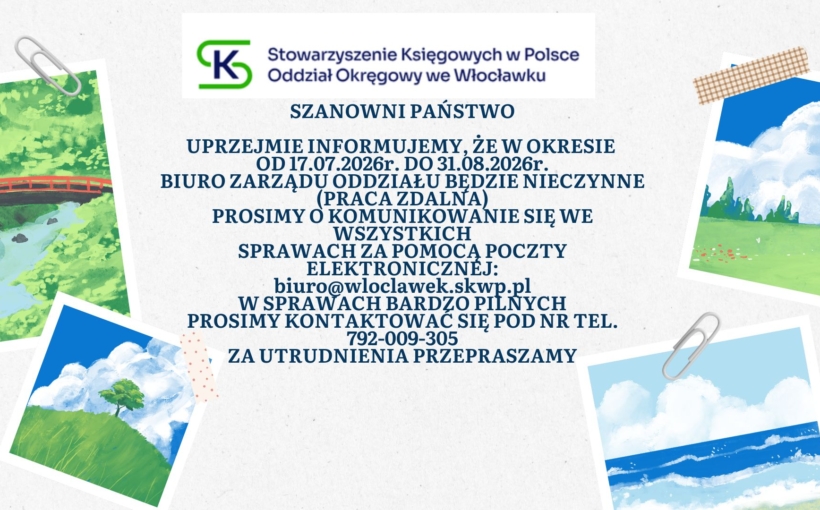 PRACA BIURA -INFORMACJA