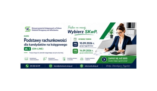 Podstawy rachunkowości dla kandydatów na księgowego st. I- nowe edycje kursów